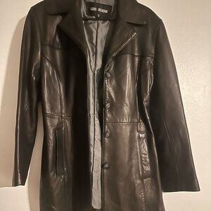 Luis Aviar Black Leather Jacket for Women